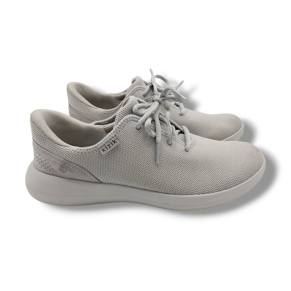 Kizik Madrid Eco Knit Sneakers Womens 9 STAINed Pebble Grey Hands Free